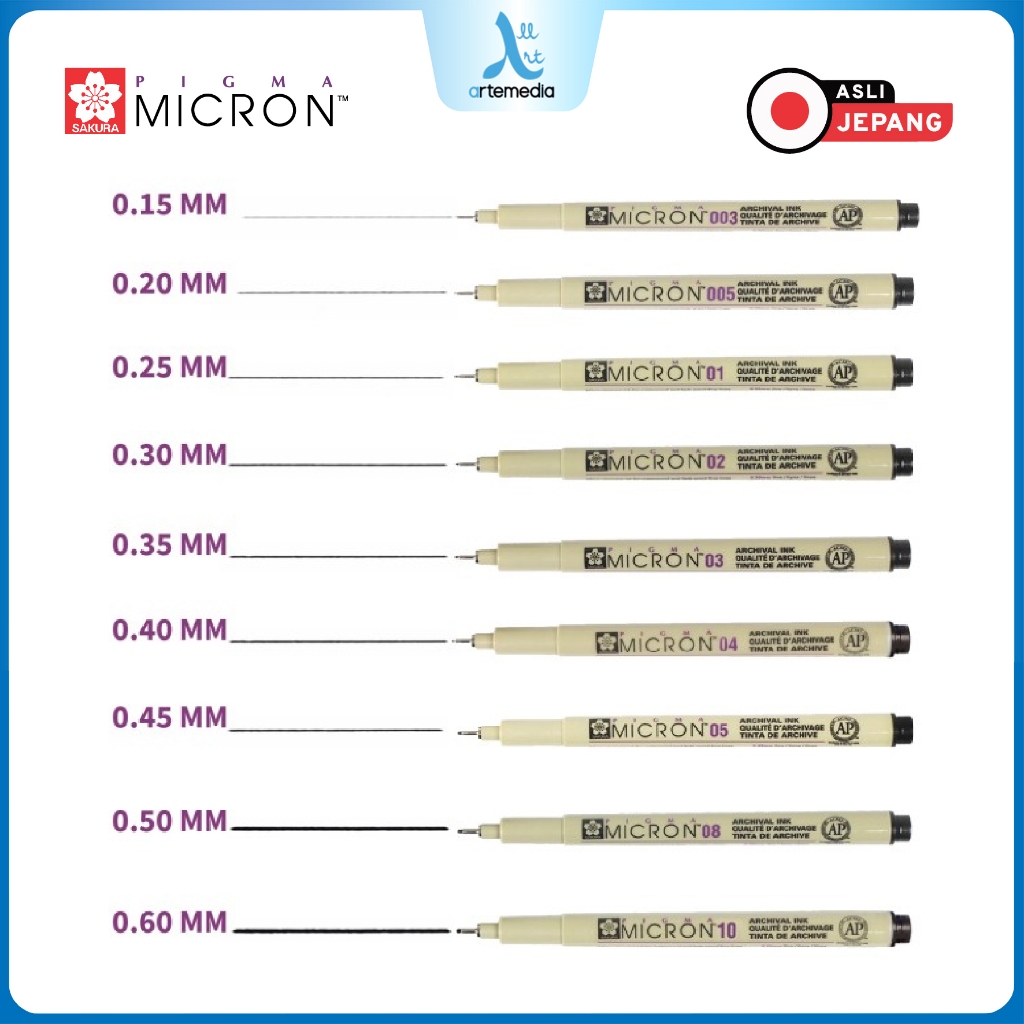 

Sakura Pigma Micron Drawing Pen 003 005 01 02 03 04 05 08 10 Fine Liner