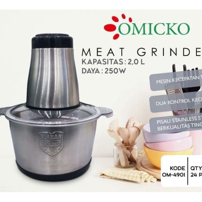 Langka OMICKO BLENDER PENGGILING DAGING BAJA TAHAN KARAT  CHOPPER BLENDER