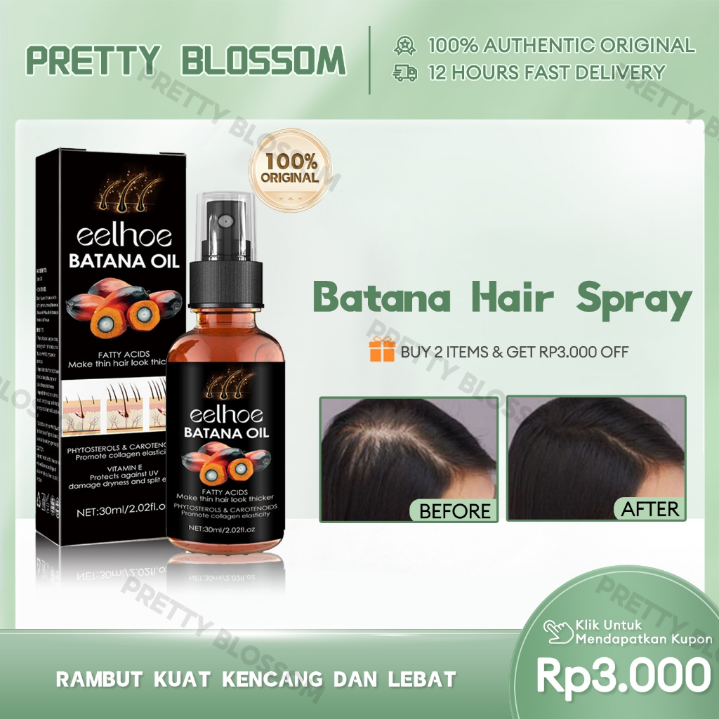 EELHOE Batana Oil 30ml Batana Hair Oil Spray 100% Natural Batana Anti Botak Batana Growth Spray