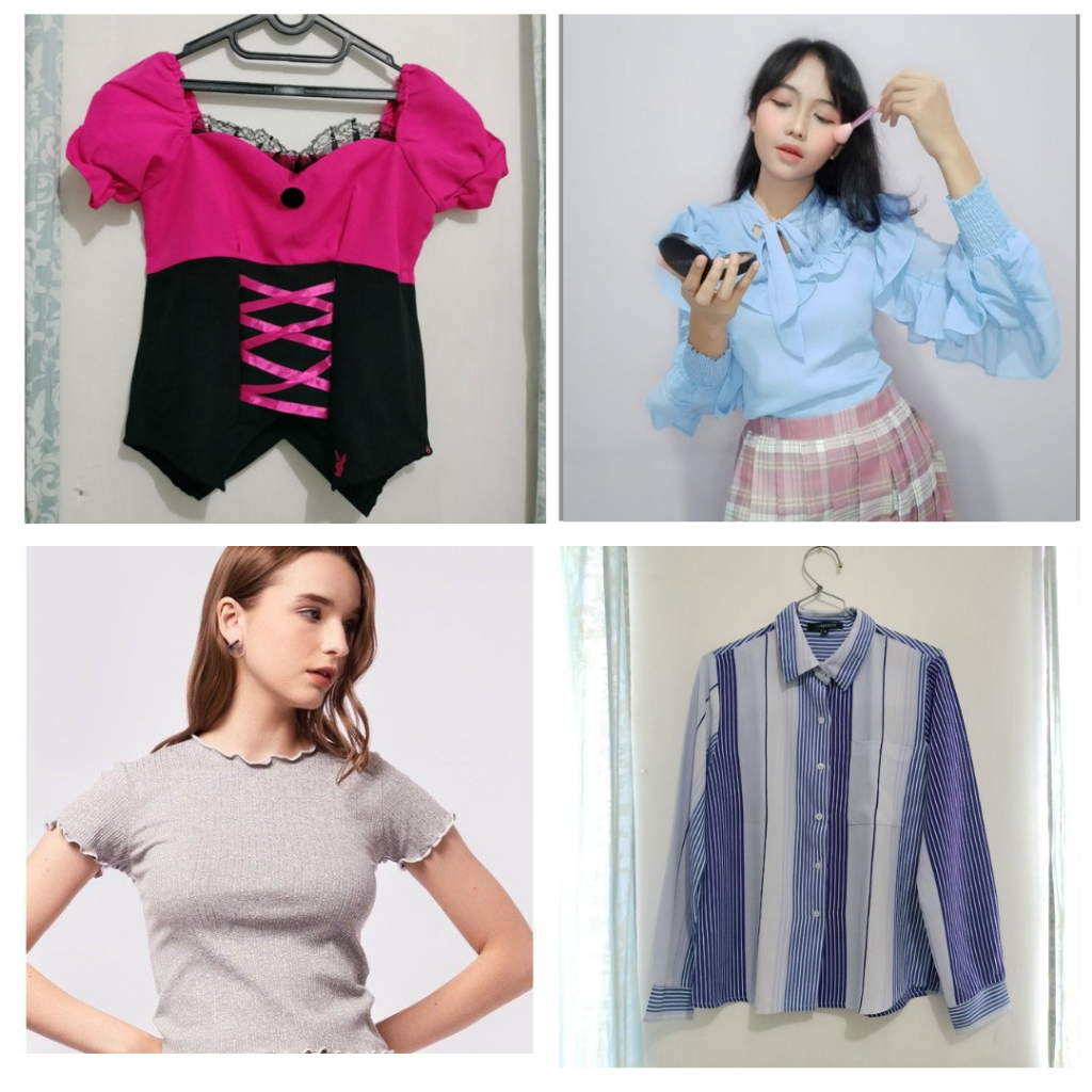 Preloved Kemeja, jaket rajut, dan blouse Wanita Branded (The Executive, Colorbox, hardware, old Navy
