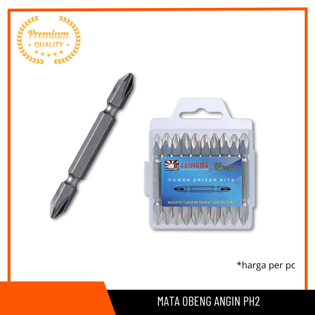 Mata Obeng Angin PH2 CR-V 65mm Mata Bor Obeng Sekrup Screw Impact Driver Hex Pneumatic Screwdriver B