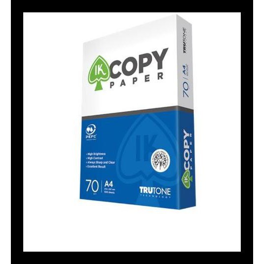 

Kertas Hvs A4 70 Gsm - Ik Copy Paper (1Rim) 500 Lembar / Kertas Print / Kertas Fotocopy / Original