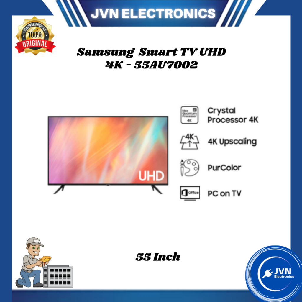 Samsung 55 Inch Smart TV UHD 4K - 55AU7002