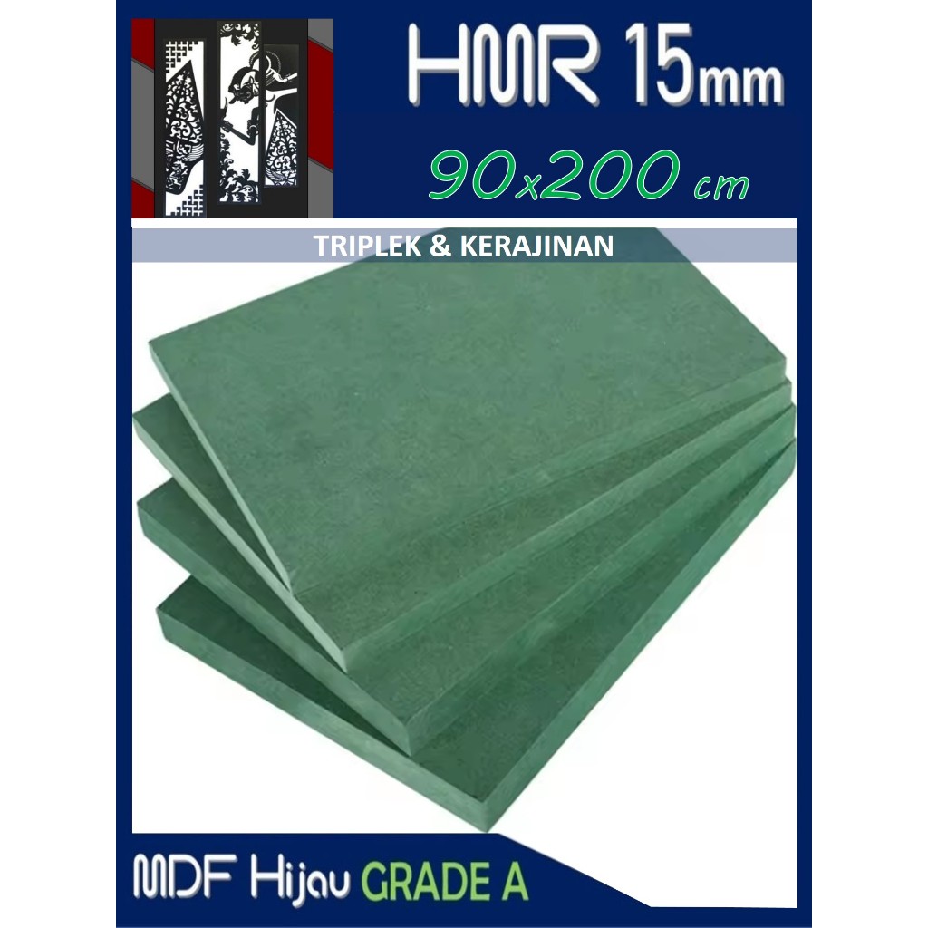 HMR 15mm | MDF HIJAU 15mm 90x200 cm HMR Board 15 mm 90 x 200 | 200x90 | 200 x 90 cm