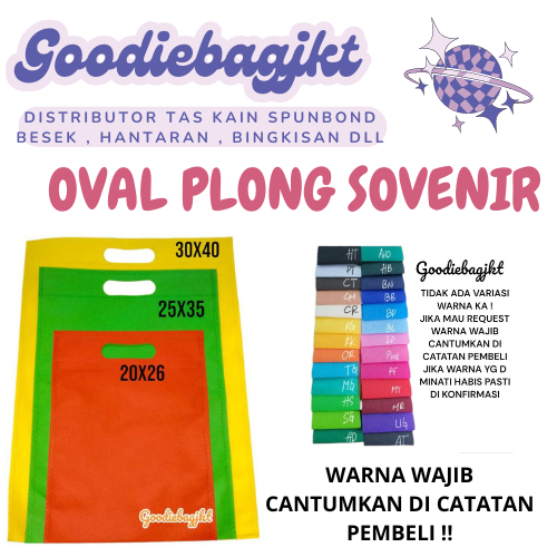 

Goodiebag Tas Kain spunbound Oval 20x26 isi 20pcs / tas spunbound souvenir nikahan