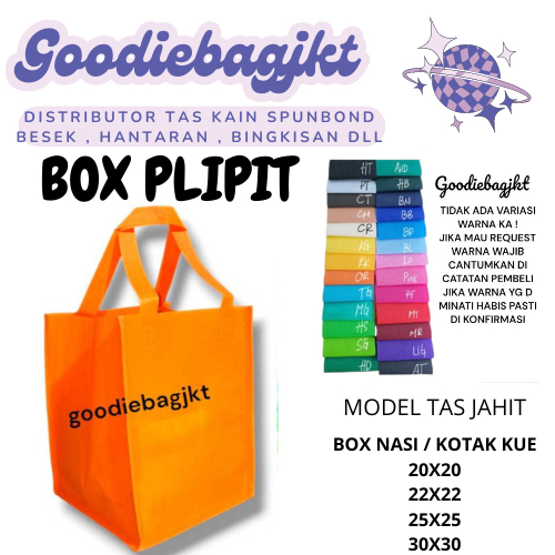 

Goodiebag tas kain box Plipit uk 20x20x26 isi 12pcs