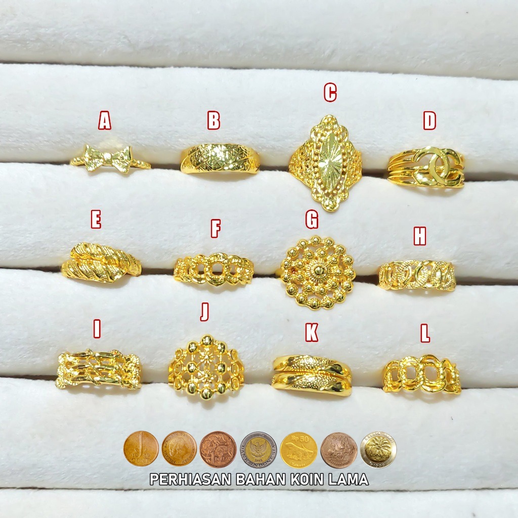 Cincin Cantik Rhodium Xuping Dubai Emas 24k Kendari Titanium Fashion Model Korea Perhiasan Bahan Koi