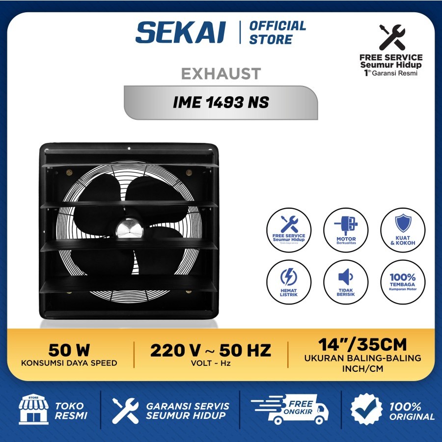 SEKAI INDUSTRIAL EXHAUST FAN 14 INCH IME 1493NS
