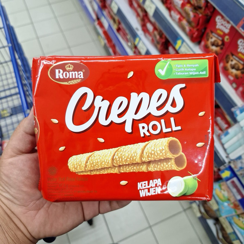 

Roma CREPES ROLL Kelapa Wijen 67,5gram