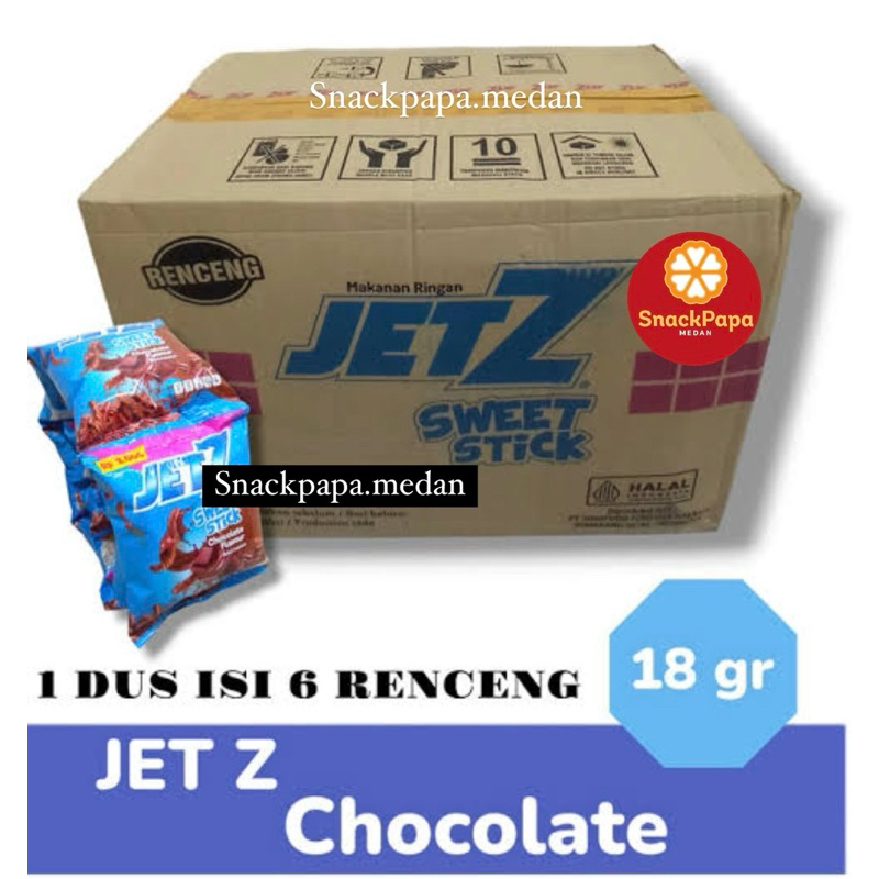 

CHIKI JETZ SWEET STICK CHOCOLATE 1 KARTON ISI 60 BUNGKUS | SNACK JETZ RENCENG @18 GRAM