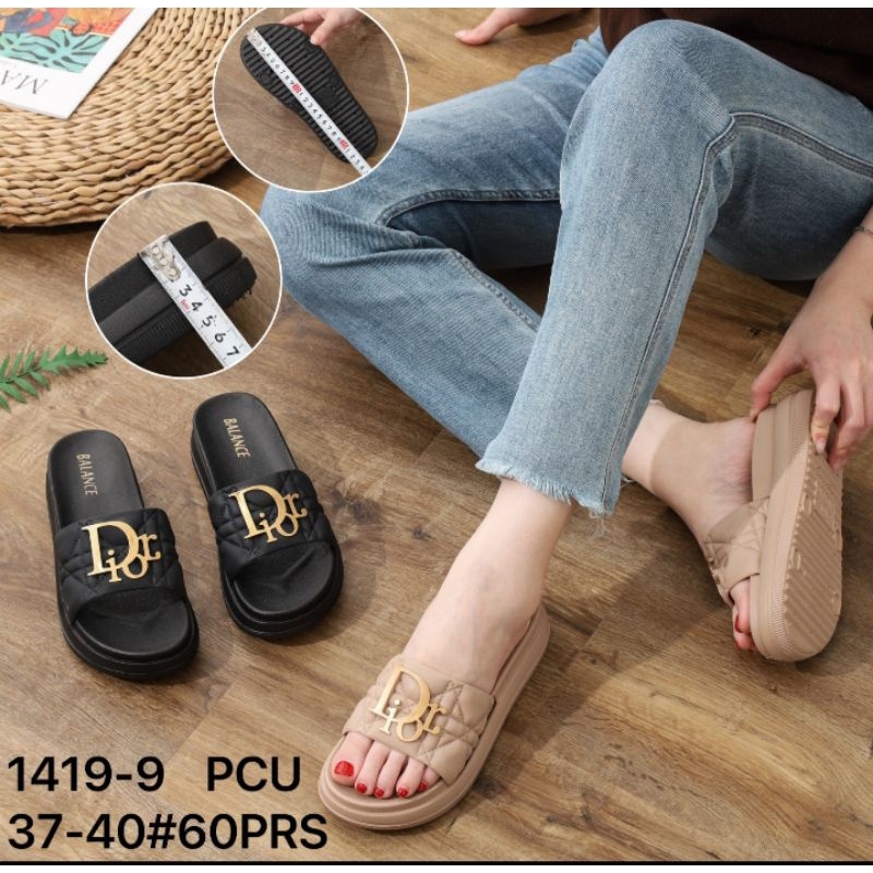 Sandal Karet Jelly Import Balance Model Slop Tinggi 5cm Balance 1419-9