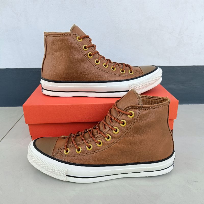 SEPATU CONVERSE ALL STAR KULIT BOOTS COKLAT MUDA BROWN GRADE ORIGINAL TERLARIS SEPATU PRIA WANITA FA