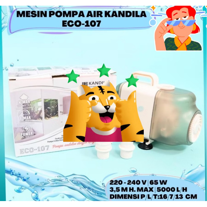KANDILA ECO 107 Pompa Air Celup Aquarium Water Pump 65 W 5000 Lh