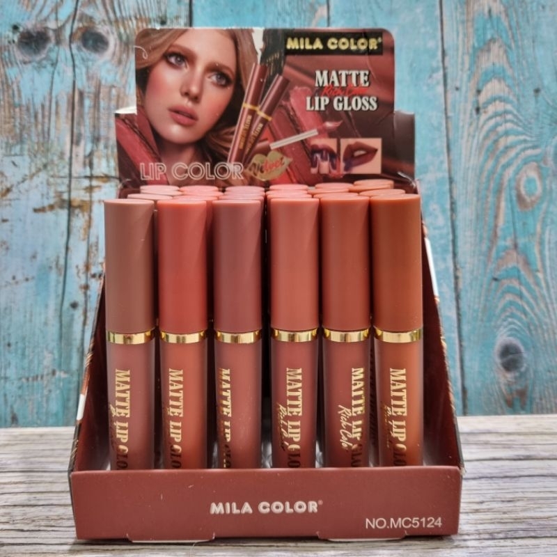 24 Pcs Lip Gloss / Lipgloss Mila Color Matte MC5124
