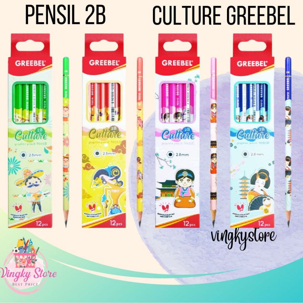 

Graphite Pencil / Pensil 2B Motif Culture Greebel