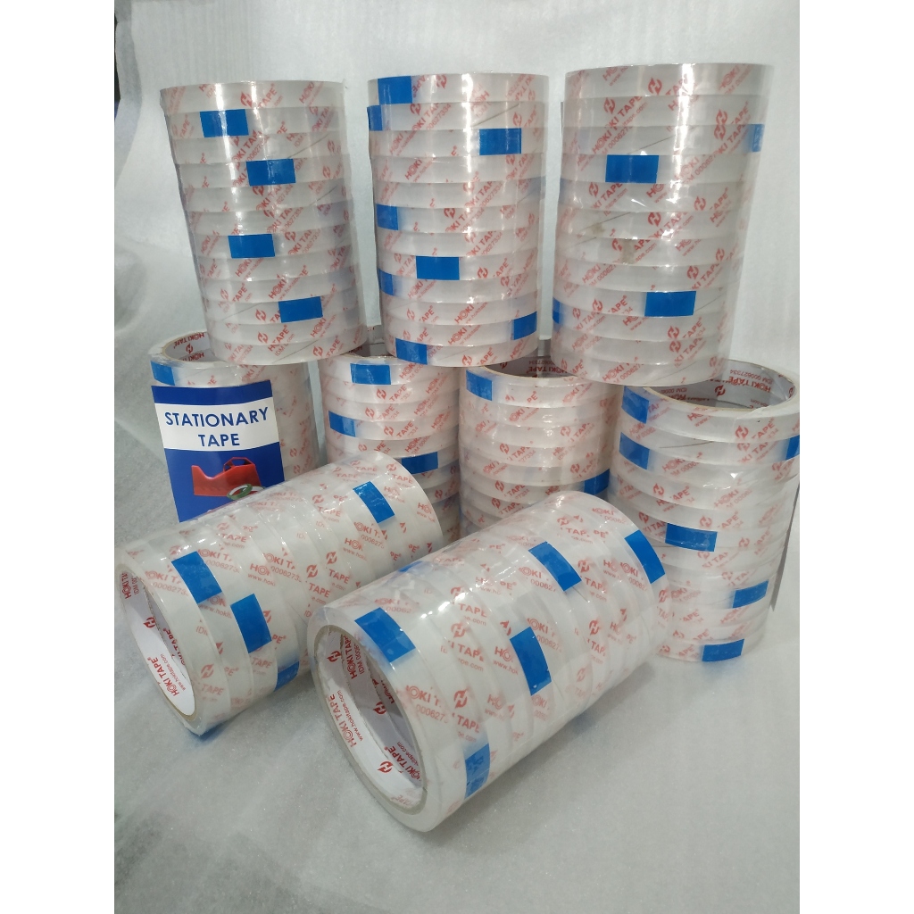 

isolasi 12mm X 72 yard (1/2inch) by Hoki Tape Super Clear/Super Bening 1 Slop/pack isi 12 roll/pcs