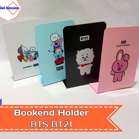 

KODE PRODUK LQ8E78255 BT21 Book Stand BT21 Bookend Holder Pembatas Buku Besi BT21