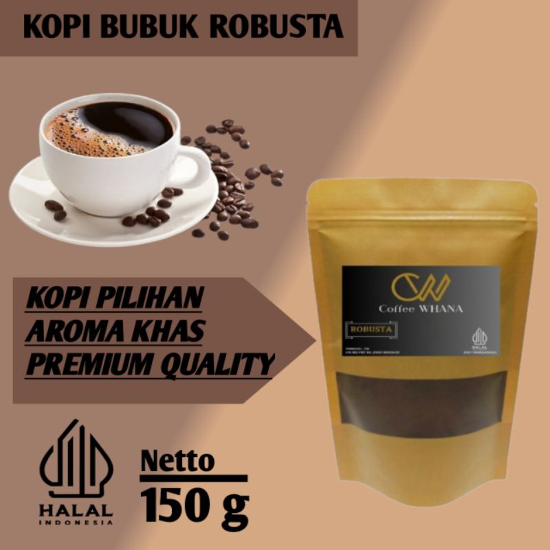 

Kopi Bubuk Robusta 150g aroma khas murah terlaris mantap dan berkualitas