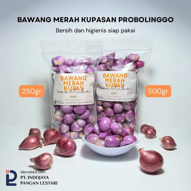 

Bawang Merah Kupas Siap Pakai 250gr, 500gr