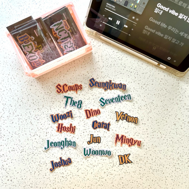 

[POPSINSTUDIO] Wizarding House of K-Pop Deco Glitter Stickers Set BTS NCT Dream NCT 127 Stray Kids Seventeen Riize EXO New Jeans TXT BoyNextDoor Treasure Enhypen IVE