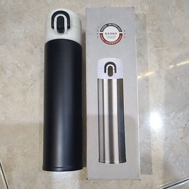 Botol Tumbler /Termos Air Panas 500ml Model Kancing Stainless Steel / Thermos Kecil Termos Mini Vacu