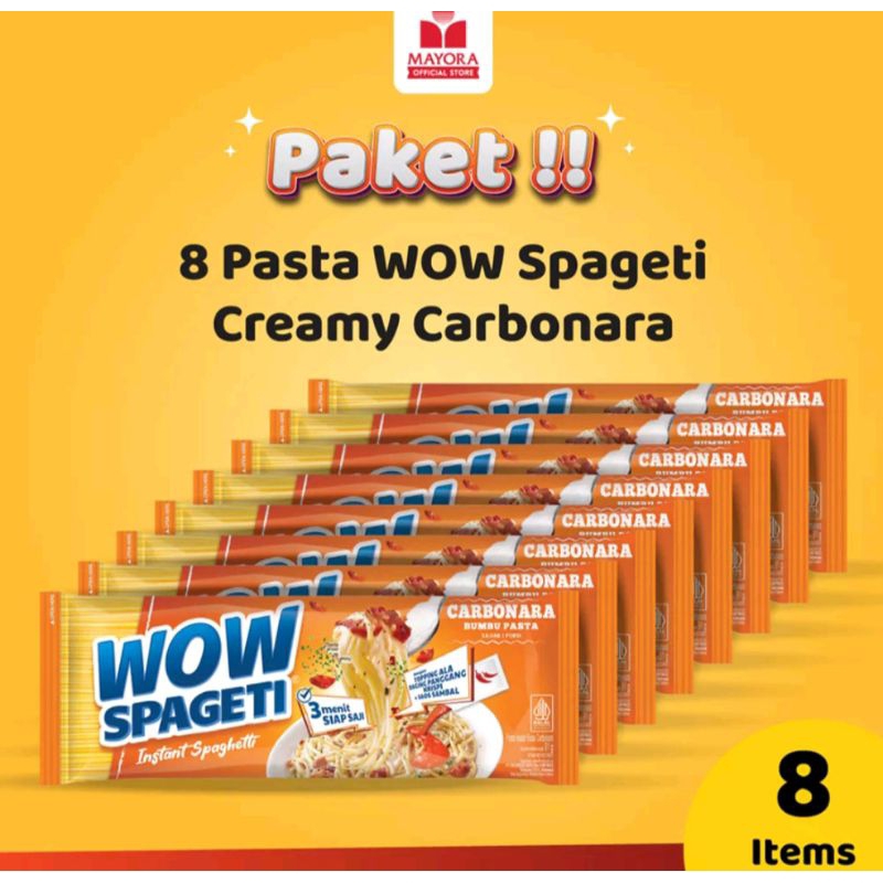 

Wow spageti Carbonara paket isi 8 pcs