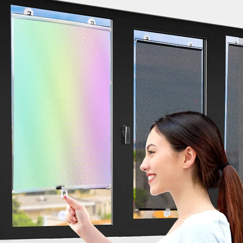 SUPPLYOFFICIAL Tirai Jendela Tempel Aesthetic Tanpa Paku Gulung Tarik Roller Blinds Anti Panas PVC 1