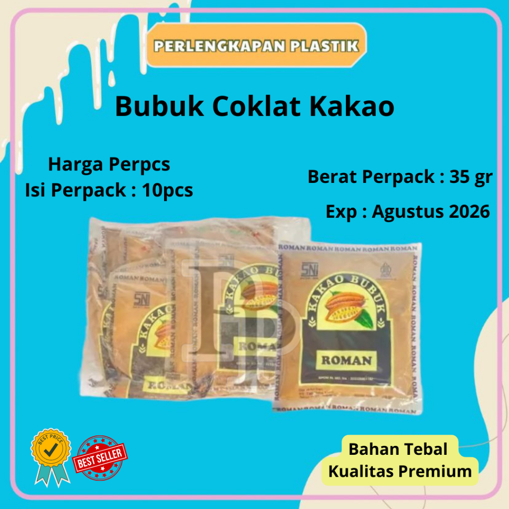 

Bubuk Coklat Kakao Powder Cocoa Sachet Bahan Adonan Kue Merk Roman