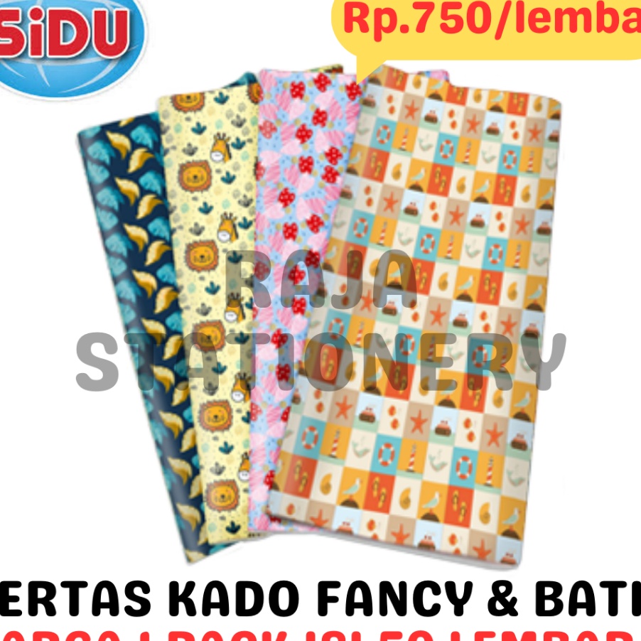 

SENSASIONAL SiDU Kertas Kado Gift Wrap Kantor Sekolah Fancy Lucu Batik Kertas Besar Sinar Dunia SiDU Bungkus Kado PACK 5LEMBAR