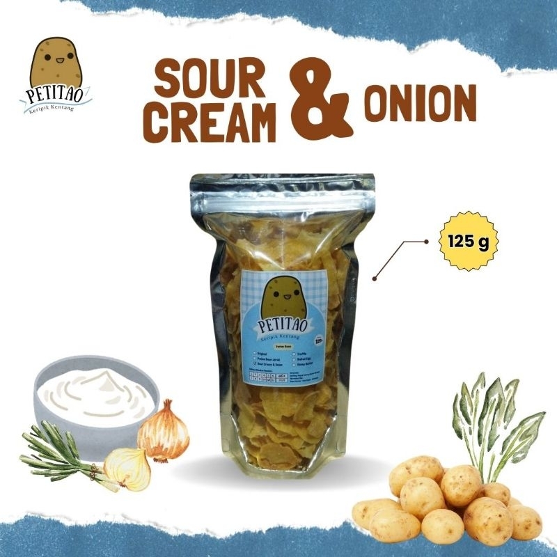 

PETITAO KERIPIK KENTANG 125g - Sour Cream Onion (Krim Asam Bawang)