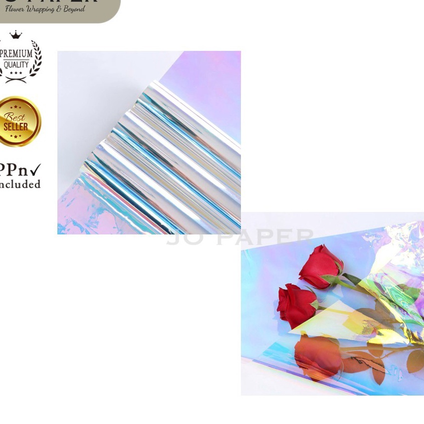 

LARISSS ABIEZZZ 5 LEMBAR Flower Wrapping Paper Hologram Kertas Kado Cellophane Kertas Buket Bunga Florist
