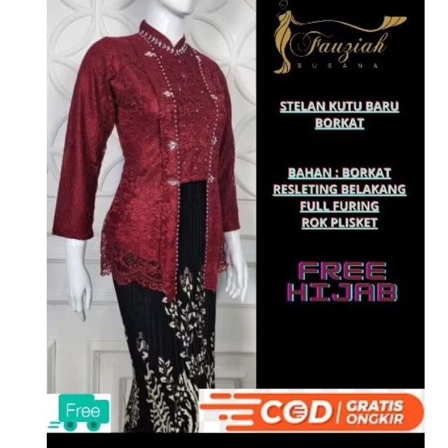COD/KEBAYA KUTUBARU BORKAT/KEBAYA TERBARU BORKAT/KEBAYA WISUDA/KEBAYA PESTA/STELAN KEBAYA PENDEK
