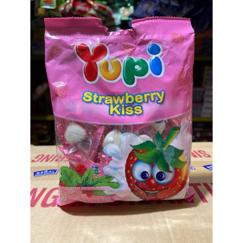 

PERMEN YUPI STRAWBERRY POUCH 120g PACK ( 50 PCS )