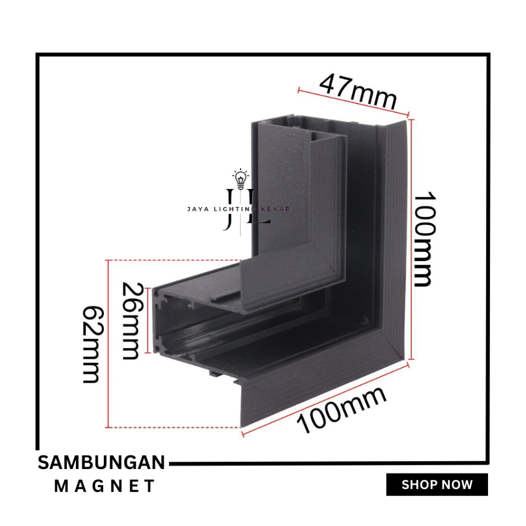 Track Light Magnet Sambungan Track Magnet / Connector Magnetic Track Light