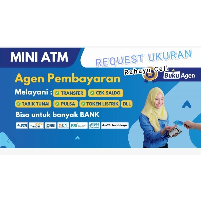 SPANDUK BANNER (Custom size) MINI ATM BUKU AGEN per M2