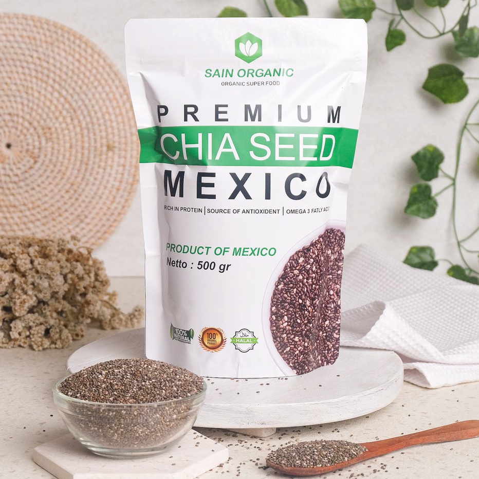 

NEW PRODUK Chia Seed Organic Mexico untuk Diet Freshly Black Cia Seed Organik fresly Biji Chia Seeds