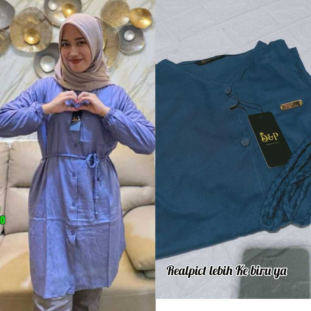 LONG TUNIK DNP, TUNIK DNP, LONG TUNIK DNP, katun premium, tunik PUTIH