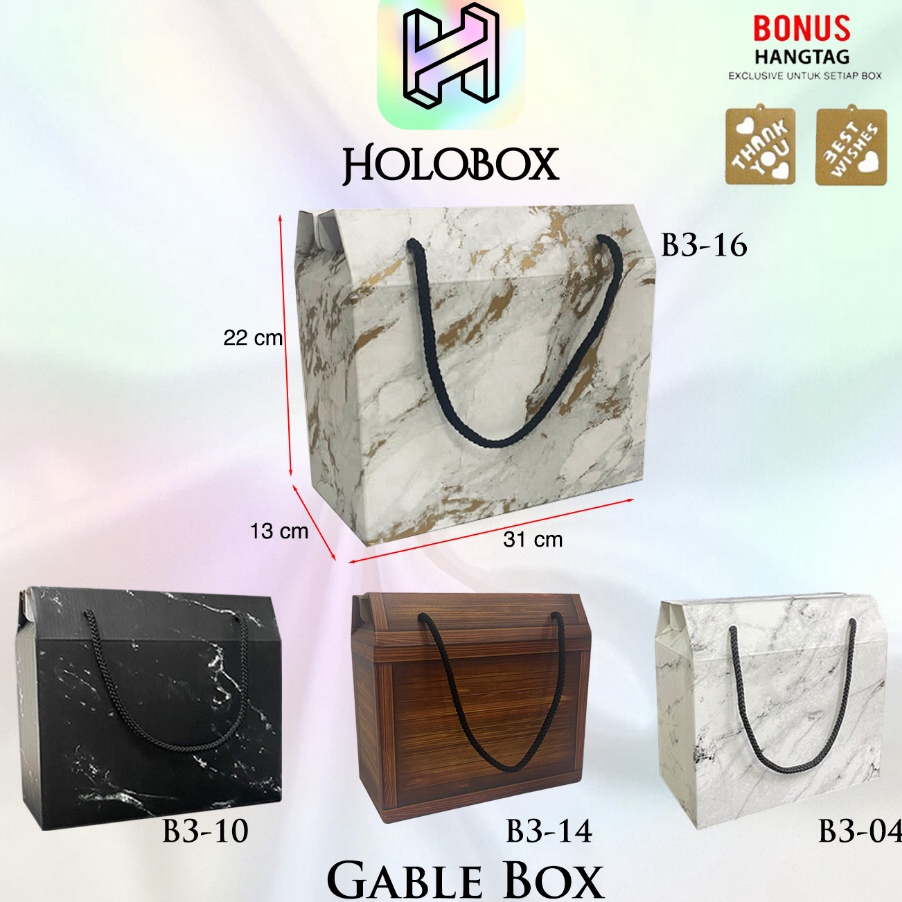 

DISKON AKHIR BULAN Box Kado Gable Dus Tentengan Packaging Toples Kue Gift Hampers Uk31x13x22 cm B34