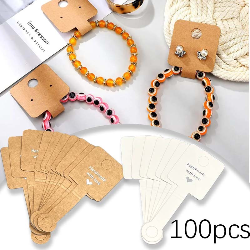 

100pcs Hang Tag Aesthetic Universal Hang Tag Kalung Label Gelang Label Cincin Label Stiker Label Perhiasan Stok lokal