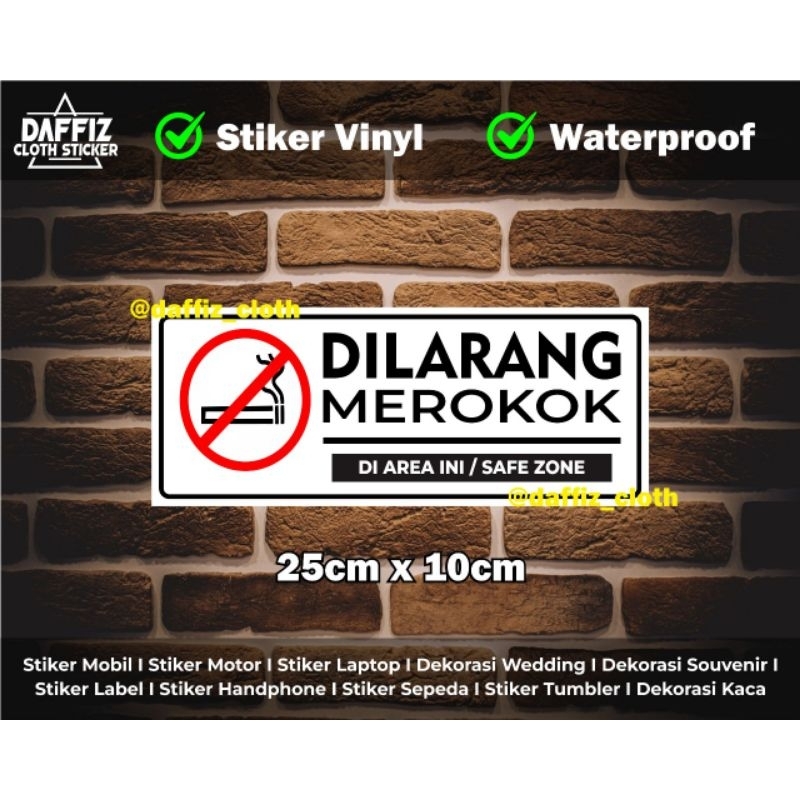 Stiker Vinyl waterproof Dilarang Merokok