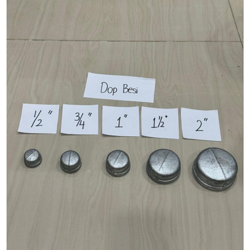 Dop besi galvanis 2 inchi / tutup pipa besi drat dalam