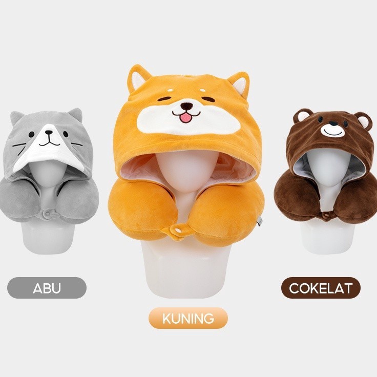 Kkb  Alba Sol Hooded Neck Pillow Bantal Leher