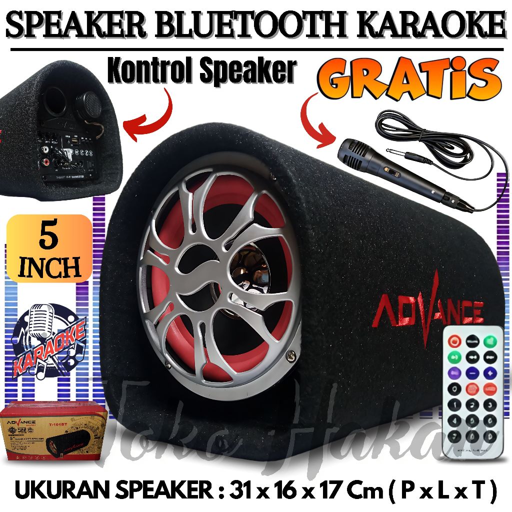 Speaker Bluetooth Advance T-101BT Full Bass / Speaker 5 Inch Bisa Di Sambung Ke Aki Speaker Aktif / 