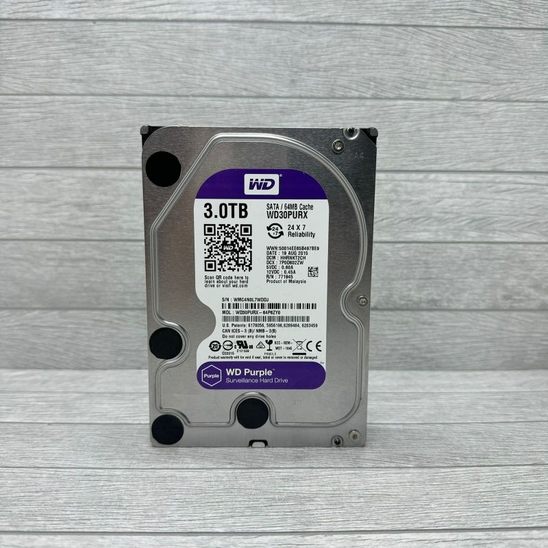 Hardisk 3TB/4TB/6TB/8TB/10TB WD PURPLE Surveillance -HDD Internal Sata 3,5 For CCTV DVR NVR DLL Gara