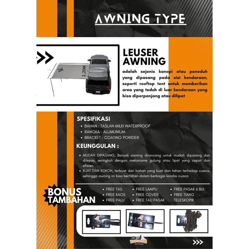 side awning car tenda samping mobil