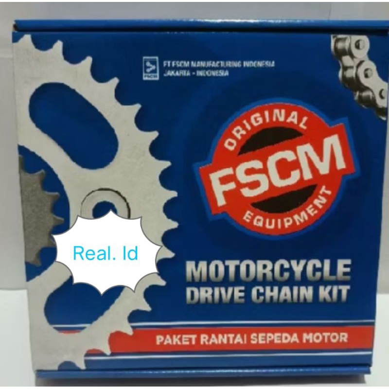 Gir set dan Rantai FSCM (Terlaris) untuk motor Supra x 125, karisma, blade 110, dll