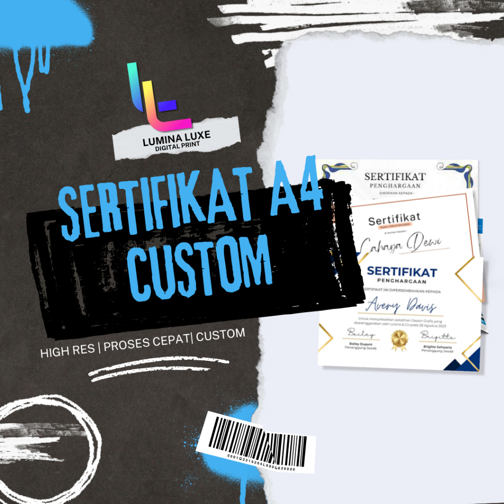 

CETAK SERTIFIKAT A4 | ART PAPER 260 | Full color | Print