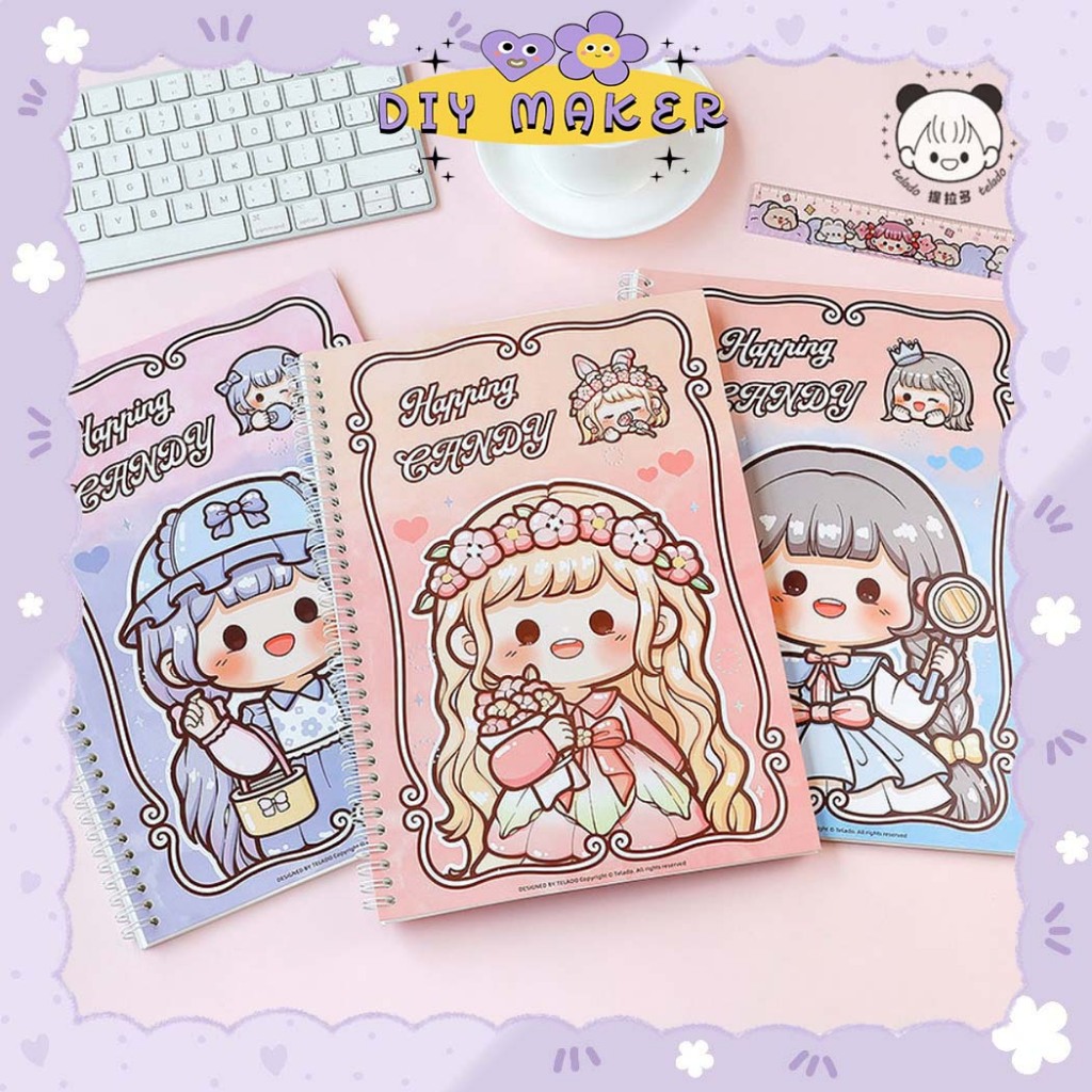 

DM Buku Buat Tempel Koleksi Stiker A5 A4 Happing Candy Buku tempel stiker lucu kartun Album TLD115