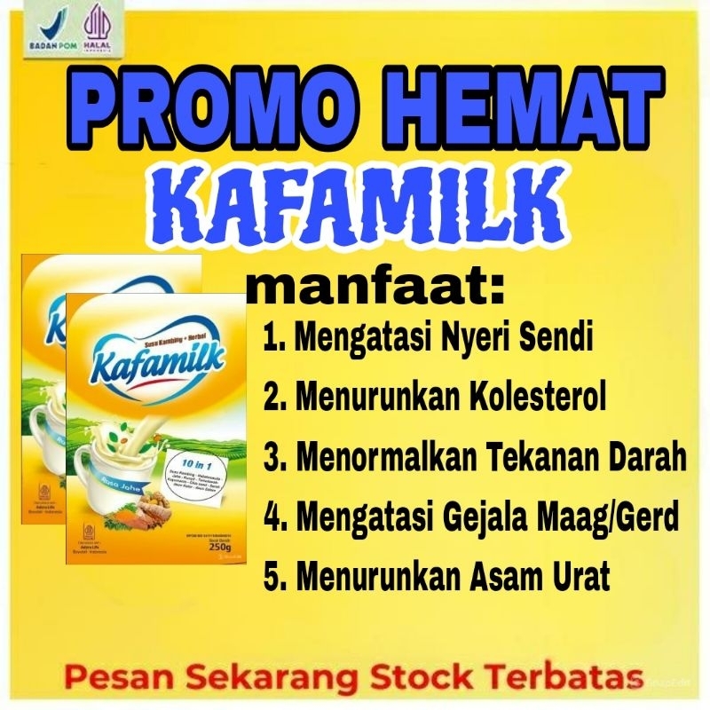 

2 Box KAFAMILK/ susu kambing etawa PREMIUM + HERBAL DENGAN HERBAL JAHE & TEMULAWAK/ 200GR