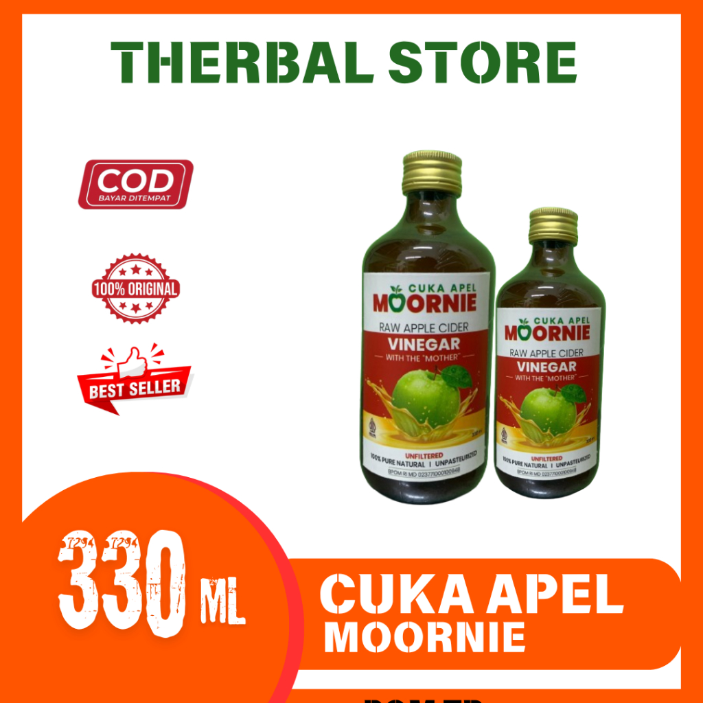 

PROMO Cuka APEL MOORNIE Apel 100% Murni Apel Apple Cider Vinegar With The Mother